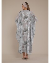 Burnout Flower Butterfly Kaftan Dress