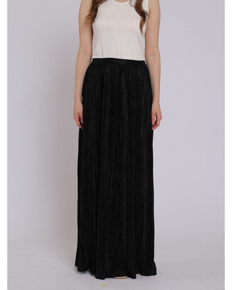 Black Pleated Maxi Dress