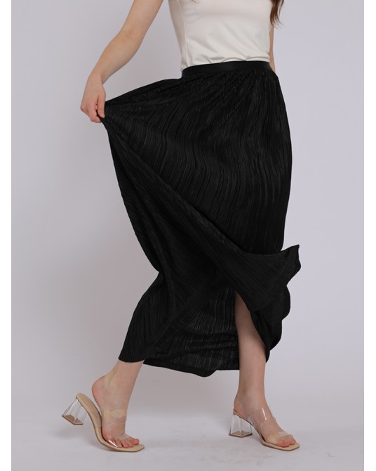 Black Pleated Maxi Dress
