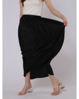 Black Pleated Maxi Dress