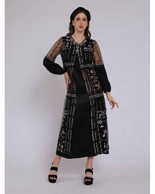 Black Ethereal Abaya Dress