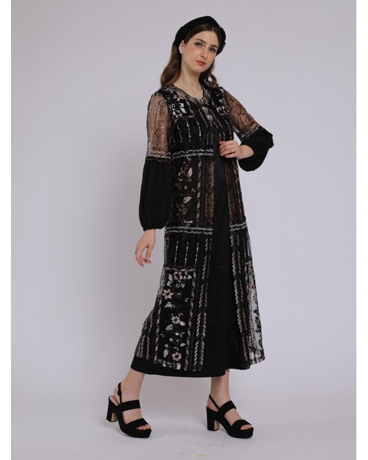 Black Ethereal Abaya Dress