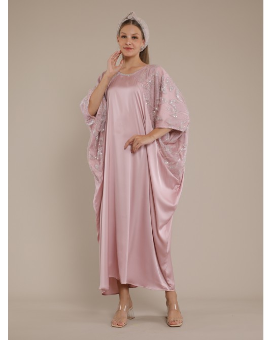 Dusty Rose Butterfly Kaftan Dress