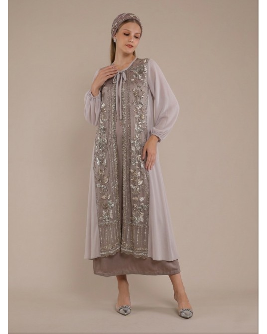 Grey Iris Abaya Dress