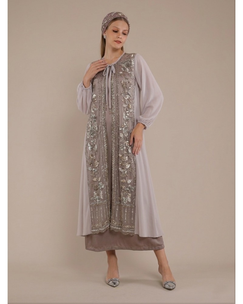 Grey Iris Abaya Dress