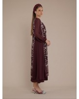 Maroon Iris Abaya Dress