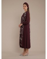 Maroon Iris Abaya Dress