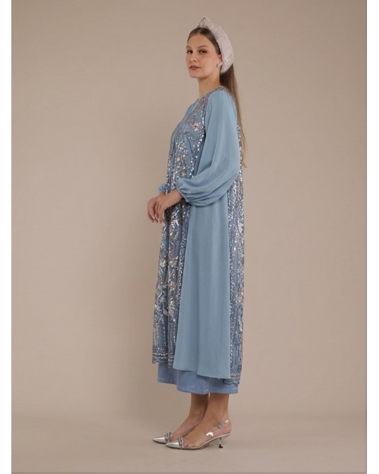 Blue Iris Abaya Dress