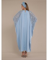 Blue Butterfly Kaftan Dress
