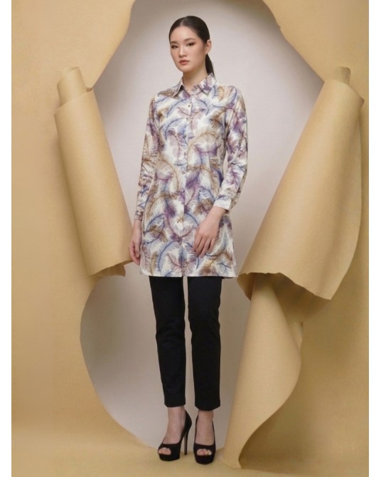 Ayana Lilac Feathers Tunic Shirt