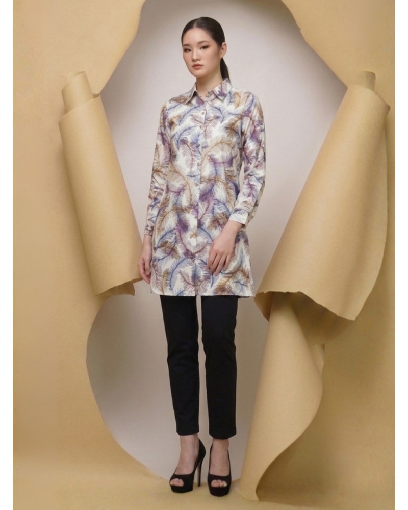 Ayana Lilac Feathers Tunic Shirt