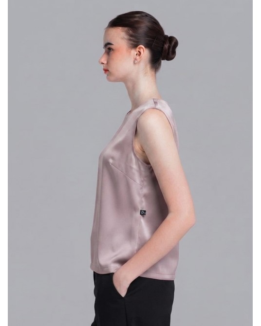 SOFT PINK SATIN TANK TOP