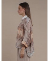 WHITE PAISLEY KAFTAN SHIRT BLOUSE
