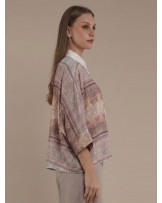 WHITE PAISLEY KAFTAN SHIRT BLOUSE