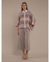 WHITE PAISLEY KAFTAN SHIRT BLOUSE