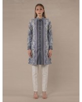 Denim Flower Tunic Shirt