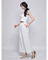 White Valentino Palazzo Pants