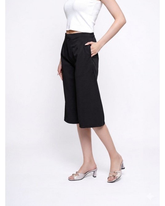 Black Cropped Culottes