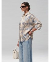 PAPER CUT BLUE FLOWERS BOGGY SHIRT