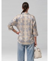 PAPER CUT BLUE FLOWERS BOGGY SHIRT