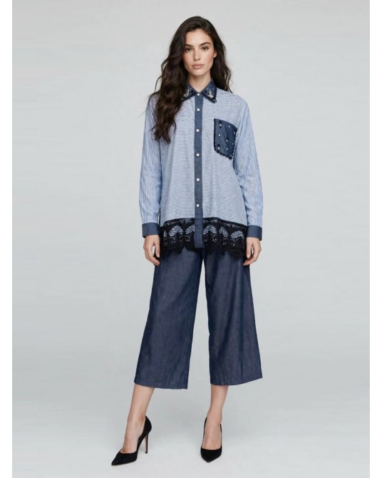 Elora Lace Denim Set