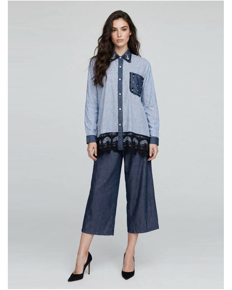 Elora Lace Denim Set