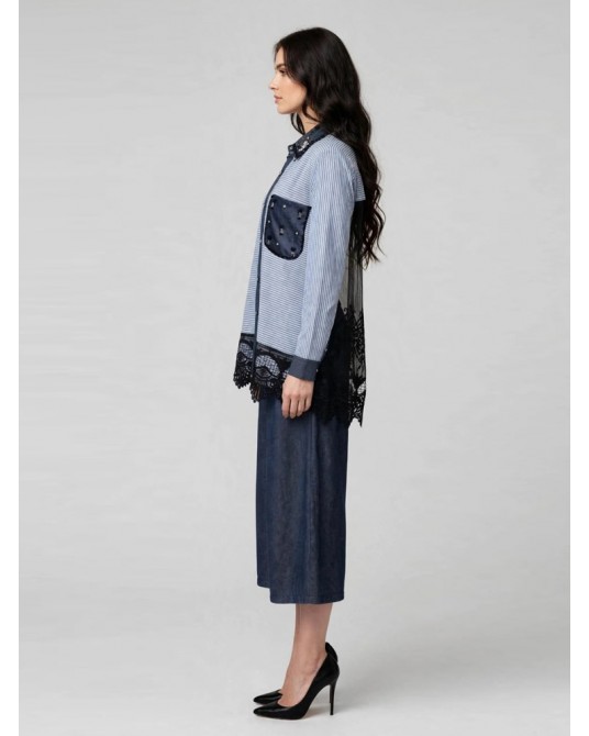 Elora Lace Denim Set