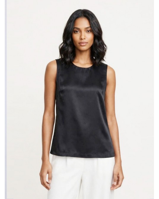 Freeya Black Satin Sleeveless